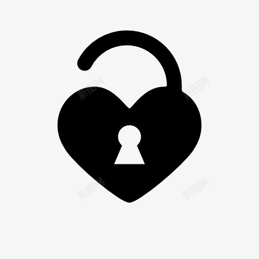 心形挂锁图标png免抠素材_新图网 https://ixintu.com 心 心形 锁