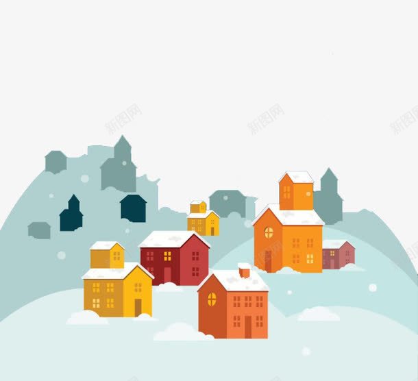 雪村背景png免抠素材_新图网 https://ixintu.com 村子 背景 花纹背景