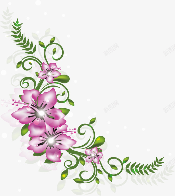 食疗花卉装饰矢量图ai免抠素材_新图网 https://ixintu.com 叶片 植物 矢量素材 背景装饰 花卉 矢量图