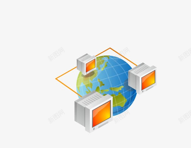 蓝色网络图png免抠素材_新图网 https://ixintu.com 地球 地球仪 科技 网络 蓝色