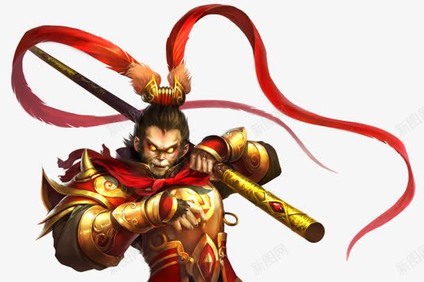 金甲大圣手绘png免抠素材_新图网 https://ixintu.com 圣手