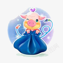 卡通可爱猪png免抠素材_新图网 https://ixintu.com 卡通 可爱 猪 蓝色