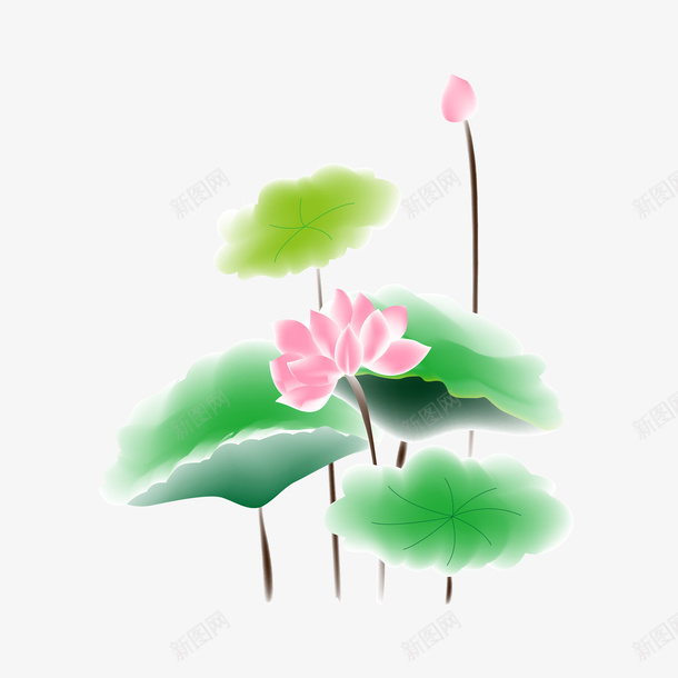 夏天荷花国潮水墨荷花png免抠素材_新图网 https://ixintu.com 国潮 夏天 水墨荷花 荷花
