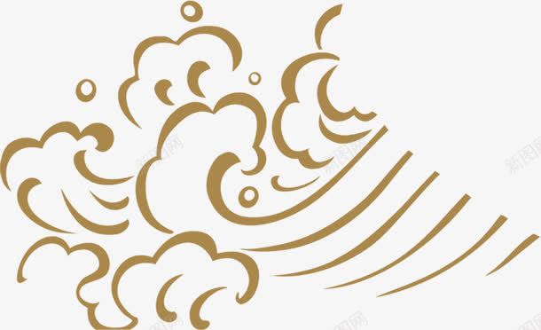 金色祥云png免抠素材_新图网 https://ixintu.com 中国风 云 浪 祥云 金色