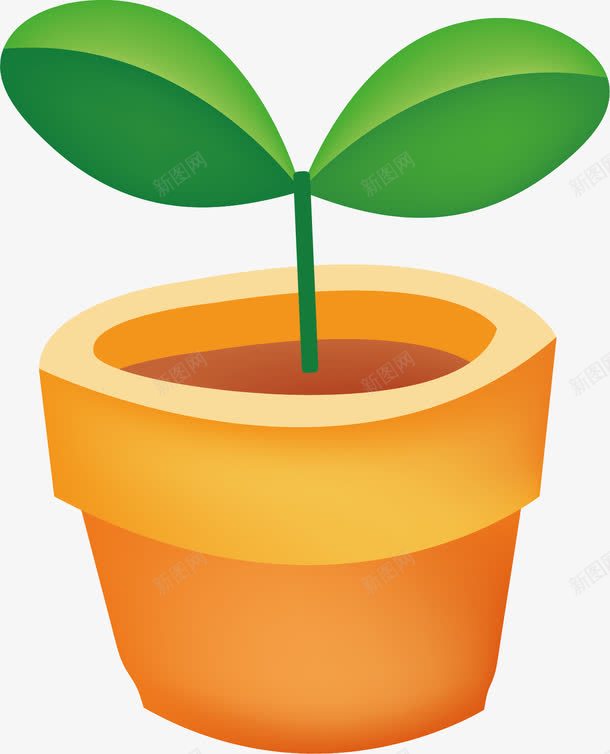 盆中的绿叶图案png免抠素材_新图网 https://ixintu.com 小草 盆中的绿叶 矢量盆 绿叶