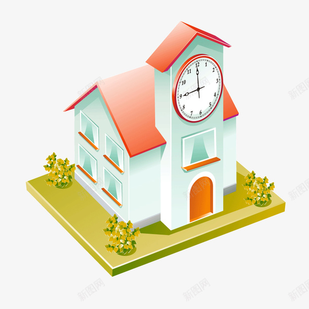 红色卡通房子儿童画矢量图ai免抠素材_新图网 https://ixintu.com 儿童画 卡通 卡通房子 房子 红色 矢量图