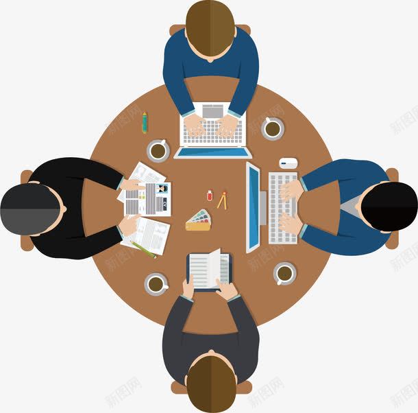 四人圆桌会议矢量图eps免抠素材_新图网 https://ixintu.com 商务 商务会议 四人会议 圆桌会议 矢量素材 矢量图
