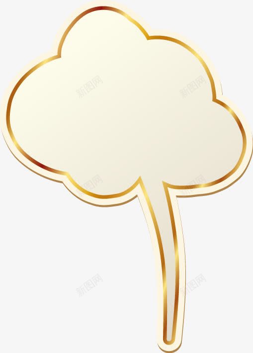 云朵星星金边语言框png免抠素材_新图网 https://ixintu.com 云朵星星 五角星 对话框 语言泡泡 说话云朵 金边语言框