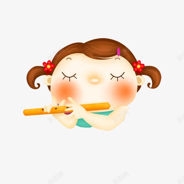 吹笛的小孩png免抠素材_新图网 https://ixintu.com 吹笛 孩子 笛子 艺术