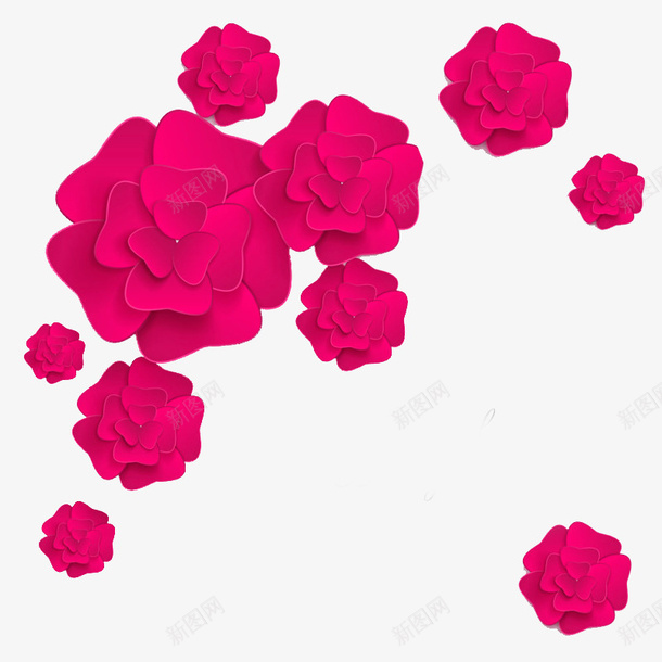 粉色花朵图案psd免抠素材_新图网 https://ixintu.com 情人节 浪漫 粉色 花朵