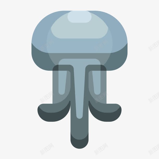 蓝色水母png免抠素材_新图网 https://ixintu.com 动物 水母 蓝色