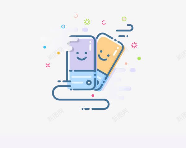 手机链线png免抠素材_新图网 https://ixintu.com 卡通 手机 连接