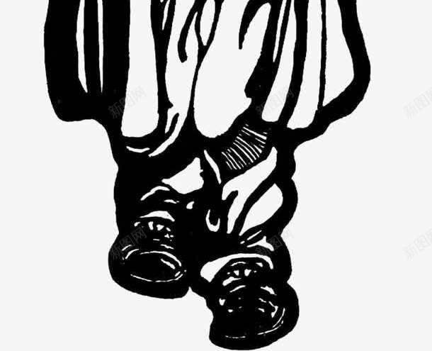 黑白背包客留白插图png免抠素材_新图网 https://ixintu.com 简约 背包客 边框 黑白