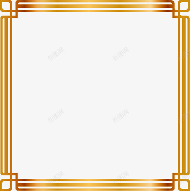 手绘金色边框矢量图ai免抠素材_新图网 https://ixintu.com 手绘 简约 金色边框 矢量图