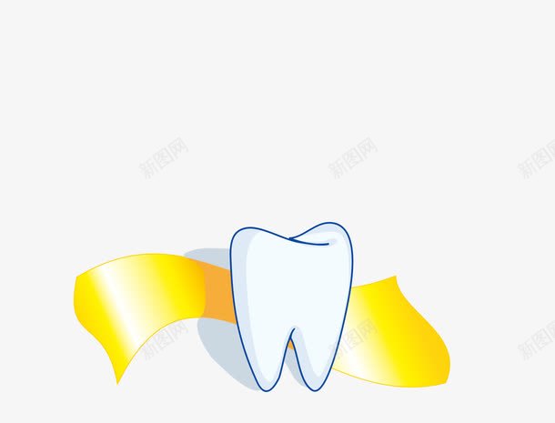 洁白牙齿图标png_新图网 https://ixintu.com 丝带 健康 卡通 口腔 可爱 牙膏 牙齿 矢量图标