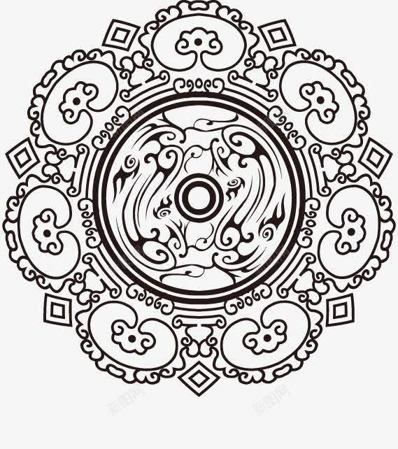 花纹png免抠素材_新图网 https://ixintu.com 中国风花纹底纹图案素材 手绘图形装饰图纹