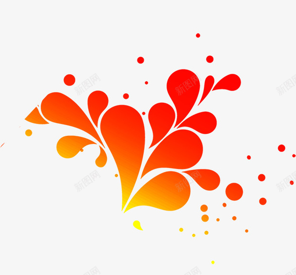 红色水滴状图案png免抠素材_新图网 https://ixintu.com 图案 橙色 红色 装饰