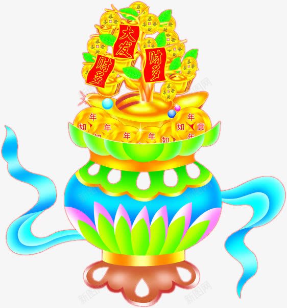 金色摇钱树png免抠素材_新图网 https://ixintu.com 中国风 摇钱树 节日元素 金币树