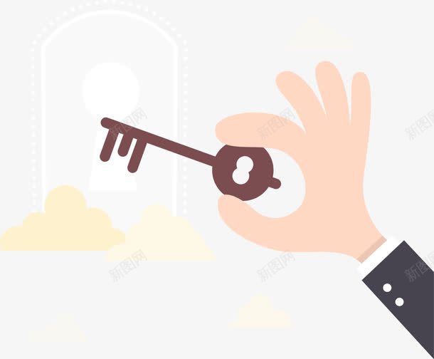 开锁的手臂插画png免抠素材_新图网 https://ixintu.com 商务 开锁 手臂 钥匙