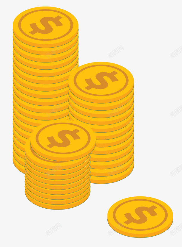 重叠的金币图png免抠素材_新图网 https://ixintu.com 中国经济 矢量金币 经济矢量图 金币 金币图 银币