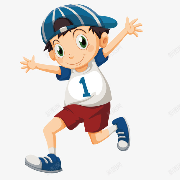 足球小男孩矢量图ai免抠素材_新图网 https://ixintu.com 卡通 小男孩 足球 矢量图