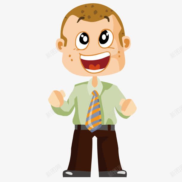 激动得男职员png免抠素材_新图网 https://ixintu.com 卡通 激动 男职员