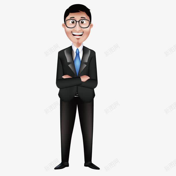开心的职员png免抠素材_新图网 https://ixintu.com 卡通 开心 职员
