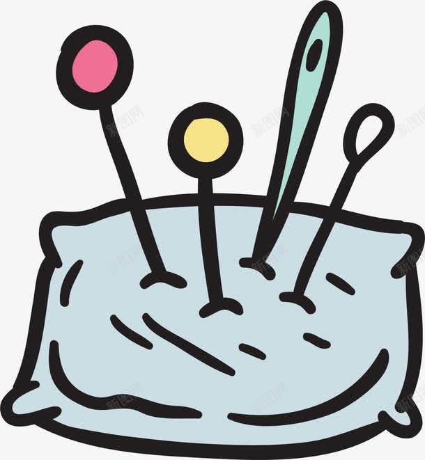 卡通针包png免抠素材_新图网 https://ixintu.com 穿线 穿针引线 绣字 绣花图片 绣花针 绣花针眼 缝补 针线