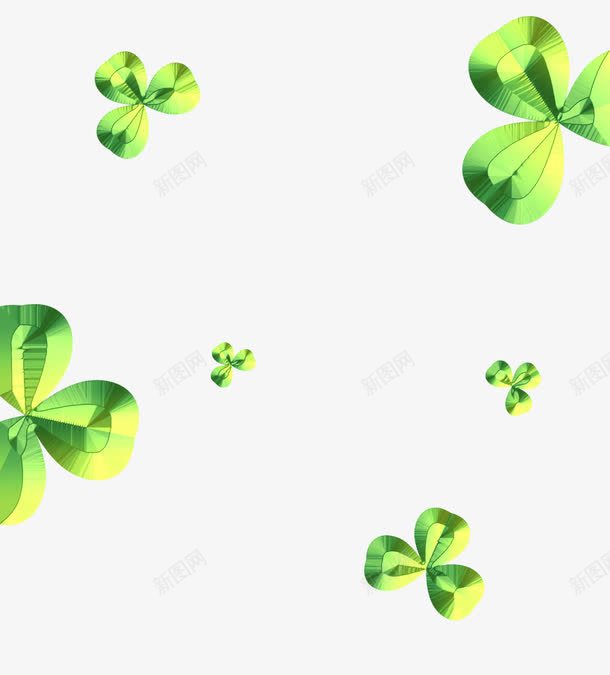 绿色三叶草漂浮png免抠素材_新图网 https://ixintu.com 三叶草 免抠PNG 漂浮 绿色