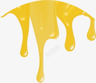 黄色效果卡通滴落效果png免抠素材_新图网 https://ixintu.com 卡通 效果 设计 黄色