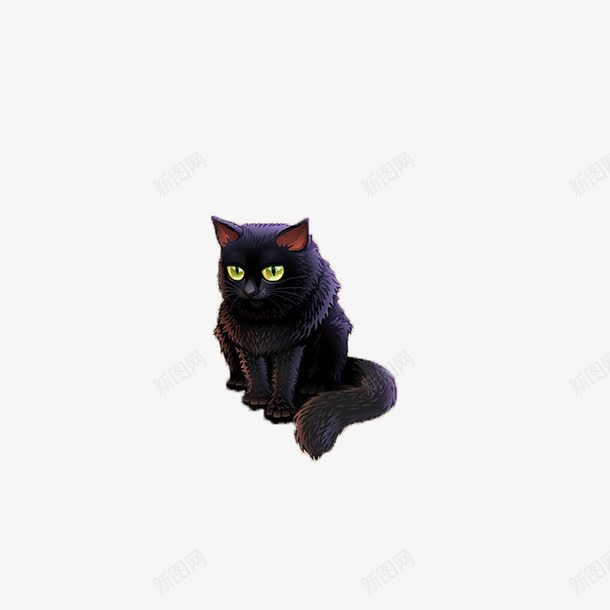 一只黑猫png免抠素材_新图网 https://ixintu.com 动物 猫科动物 装饰 黑猫 黑色