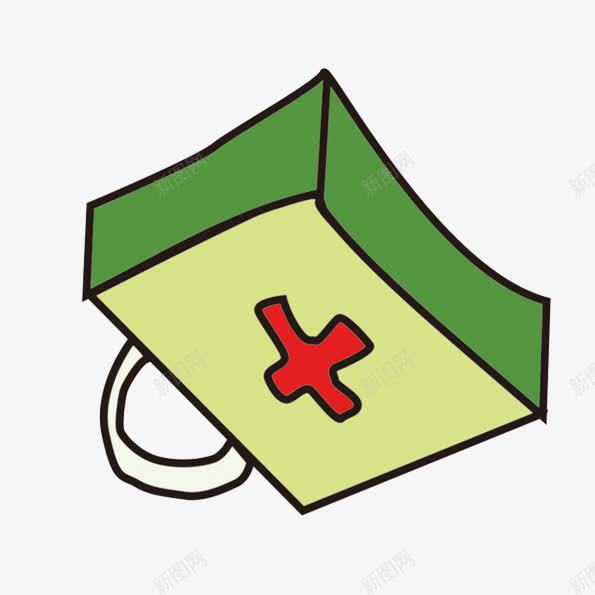 卡通药箱药袋png免抠素材_新图网 https://ixintu.com 卡通西药 绿色袋子 药箱 药袋
