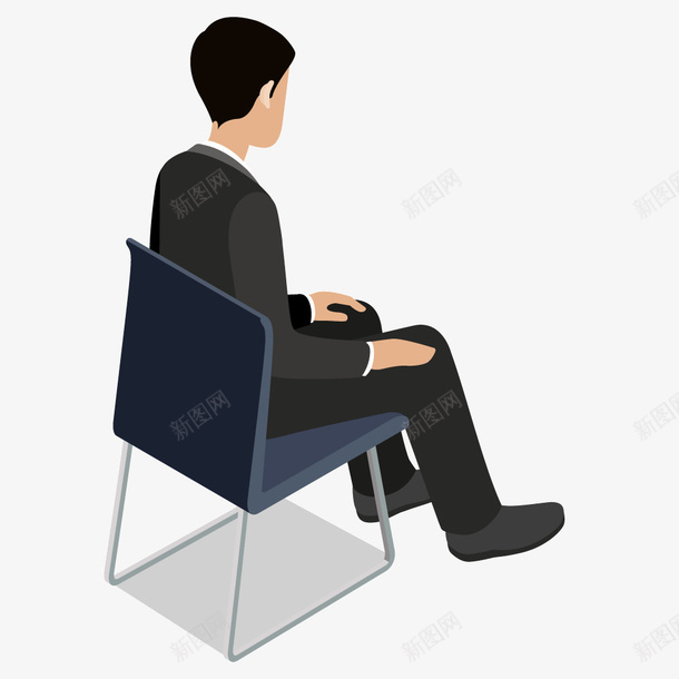 扁平图形等候男士矢量图ai免抠素材_新图网 https://ixintu.com 图形 扁平 男士 等候 矢量图