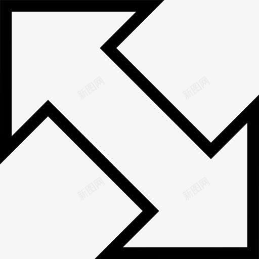 双调整箭头图标png_新图网 https://ixintu.com 向下箭头 对角尺寸 尺寸 浏览器 箭头