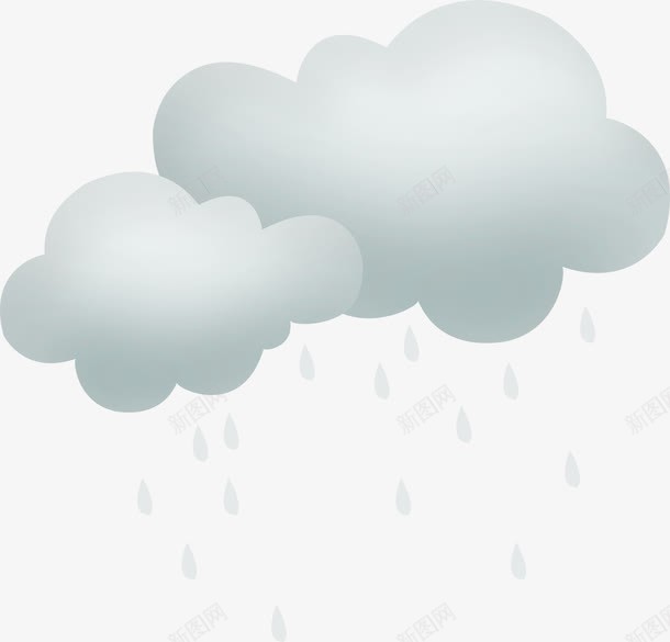 卡通乌云雨滴png免抠素材_新图网 https://ixintu.com 云朵 卡通乌云 卡通雨滴