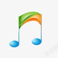 彩色音乐小图标png免抠素材_新图网 https://ixintu.com 听音乐 彩色音乐标志 音乐