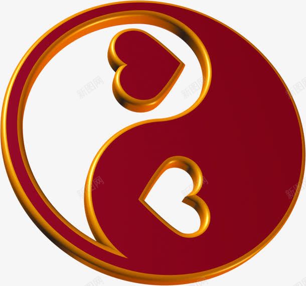 情人红色八卦元素png免抠素材_新图网 https://ixintu.com 元素 八卦 形状 情人 红色 红色八卦图