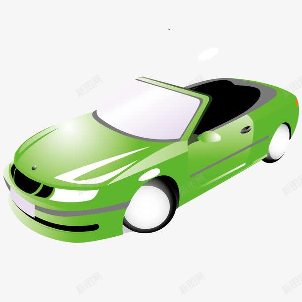 绿色敞篷跑车矢量图ai免抠素材_新图网 https://ixintu.com 敞篷 绿色 跑车 矢量图