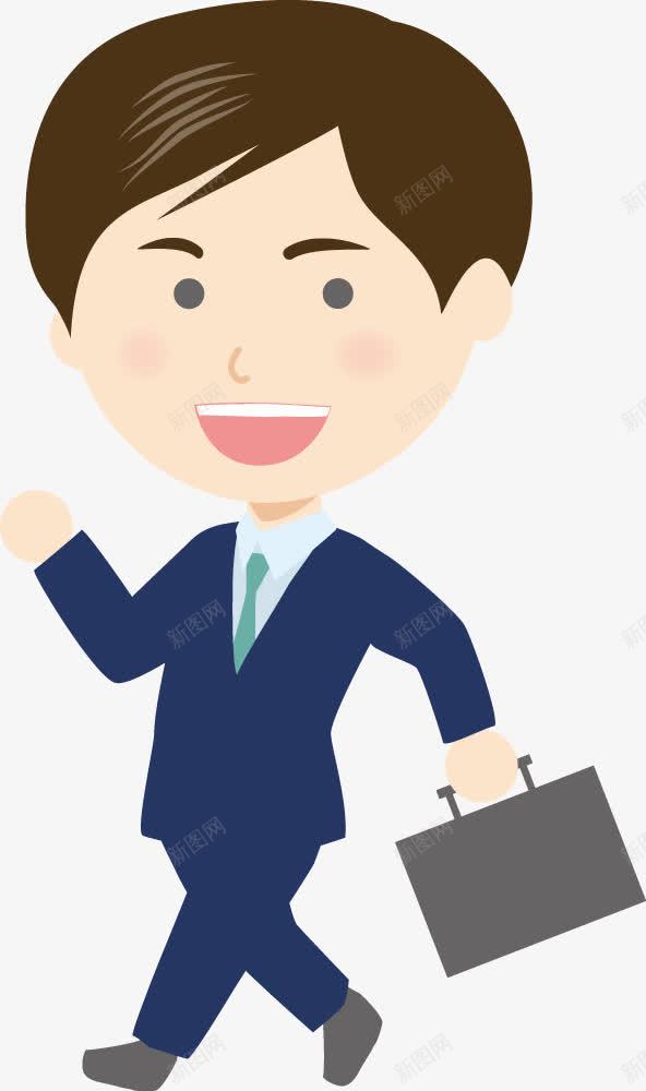 手绘男孩打招呼商务男士png免抠素材_新图网 https://ixintu.com 商务 手绘 男孩