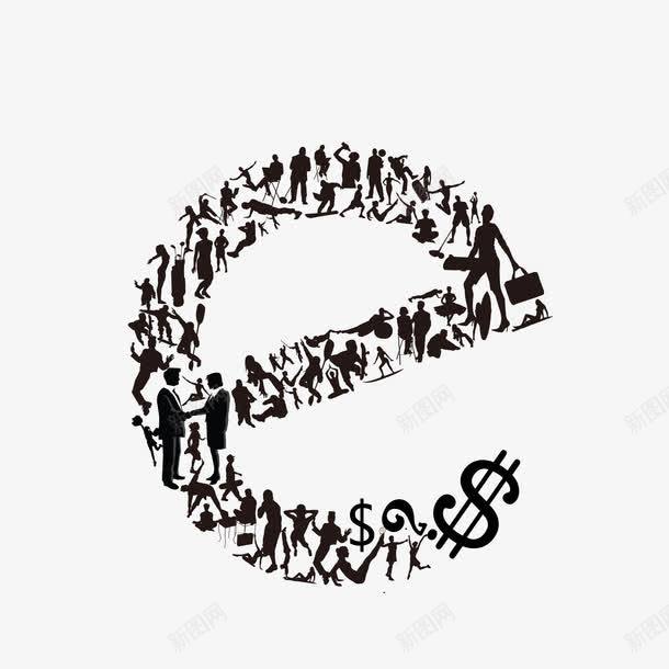 人物填充字母epng免抠素材_新图网 https://ixintu.com 人物填充 商务 字母e 效果字