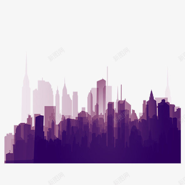 紫色城市虚构图psd免抠素材_新图网 https://ixintu.com 城市 时尚 紫色 虚构图