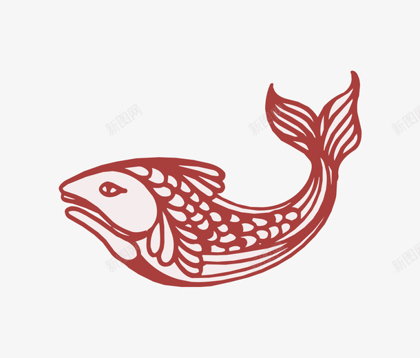 手绘卡通红色鱼矢量图ai免抠素材_新图网 https://ixintu.com 卡通的鱼 平面鱼素材 手绘的鱼 矢量鱼 红色的鱼 矢量图
