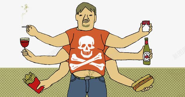 人物插图大肚腩胖子贪吃png免抠素材_新图网 https://ixintu.com 人物插图 大肚腩 肥胖者 胖子 贪吃 露出肚子