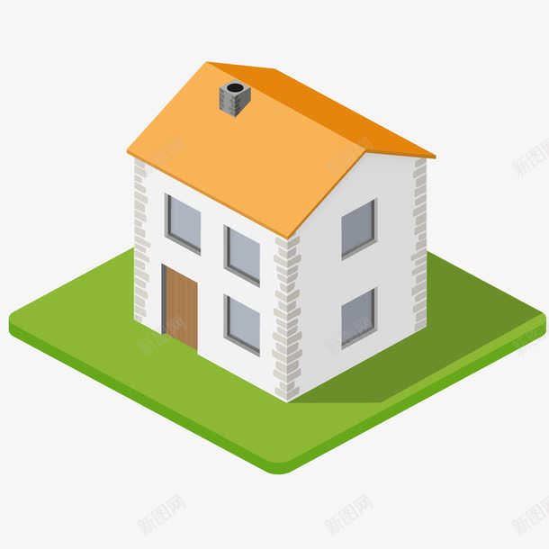 卡通房屋装饰插画广告扁平化图标png_新图网 https://ixintu.com 卡通建筑标识 卡通房子 广告设计 建筑 房子 插画扁平化 简约房子 网页设计