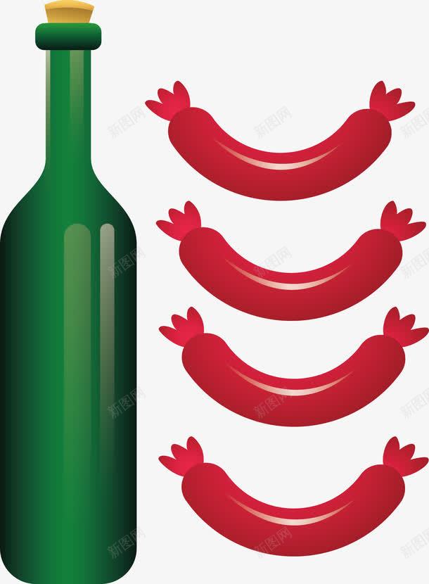 白酒肉肠png免抠素材_新图网 https://ixintu.com 卡通美食 客家美食 手绘美食 白酒 美食 肉肠 舌尖上的美食
