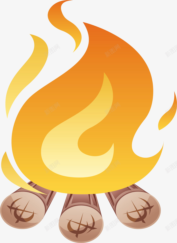 燃烧的篝火矢量图ai免抠素材_新图网 https://ixintu.com 干炸烈火 烈焰 燃烧 燃烧篝火 矢量png 篝火 矢量图