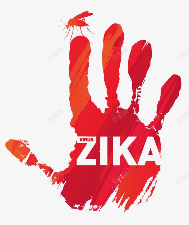 ZIKA传播png免抠素材_新图网 https://ixintu.com 传播 宣传 手 红色 蚊子