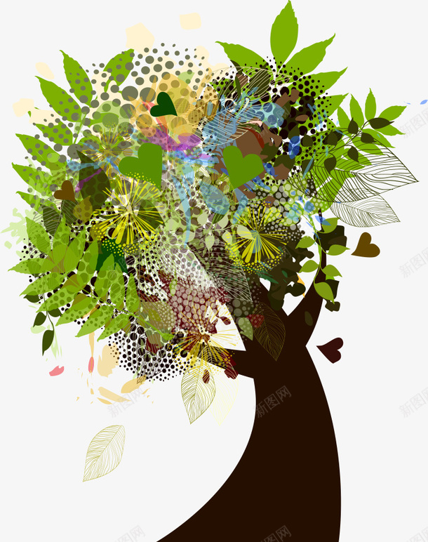 花团锦簇的树矢量图eps免抠素材_新图网 https://ixintu.com 卡通树 枝繁叶茂 树 矢量树 花团锦簇 矢量图