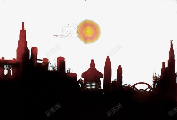 落日晚霞城市剪影png免抠素材_新图网 https://ixintu.com 剪影 城市 建筑 晚霞 落日 落日晚霞城市剪影