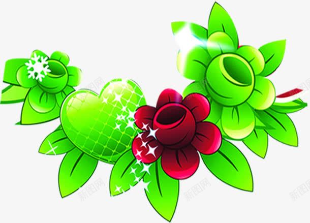 绿色卡通春天创意花朵png免抠素材_新图网 https://ixintu.com 创意 卡通 春天 绿色 花朵
